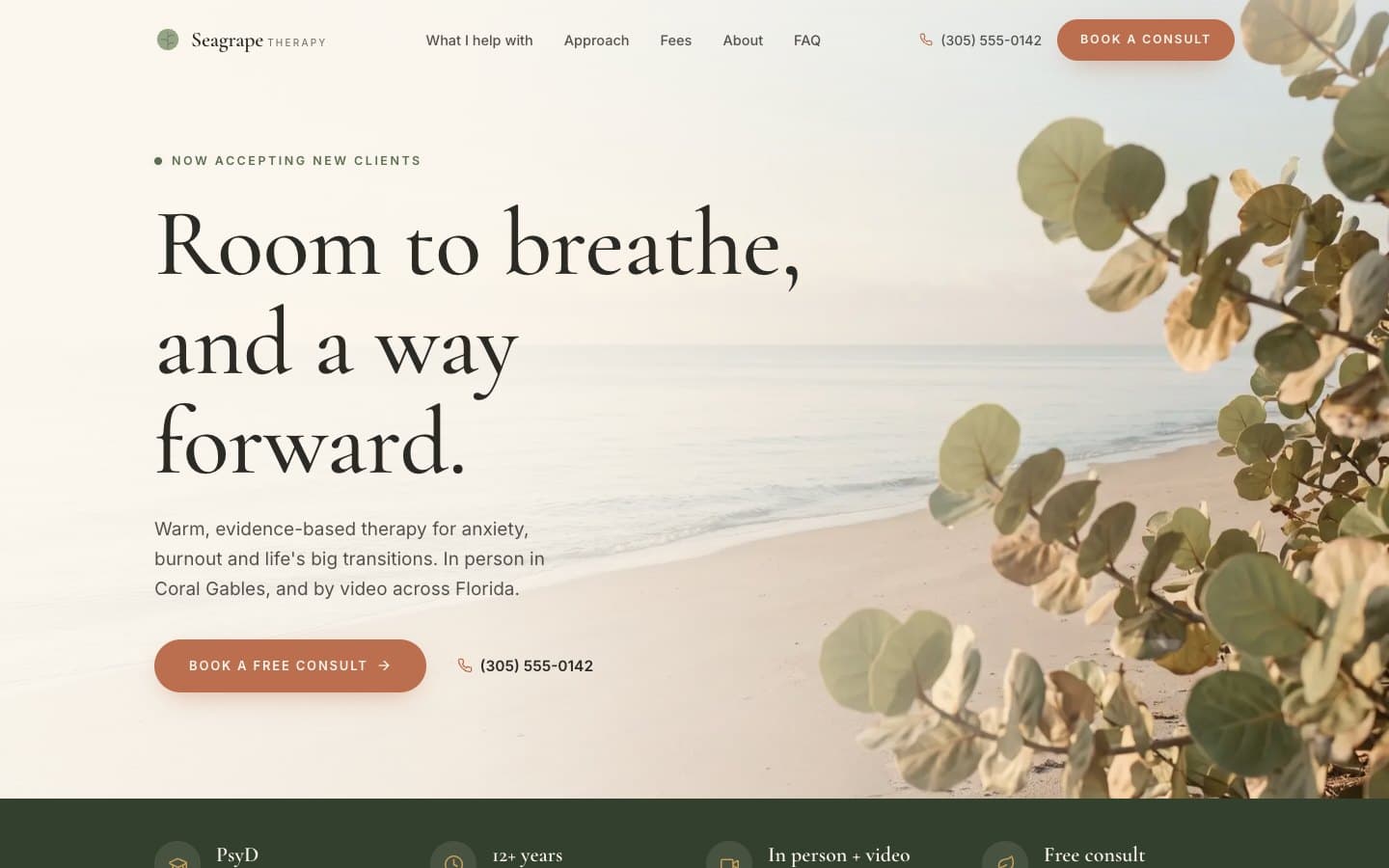 Seagrape Therapy, Psychology practice